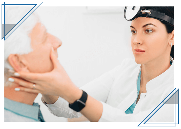 doctor checking sinuses