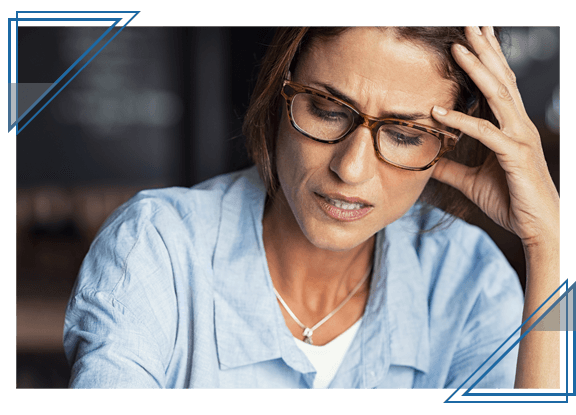 woman with sinus headache